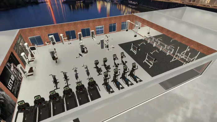 2. Näe kuntosalisi kaikessa loistossaan jo ennen rakentamisen alkamista.